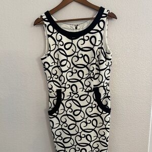 London Times Sheath Dress Midi Women’s Black White